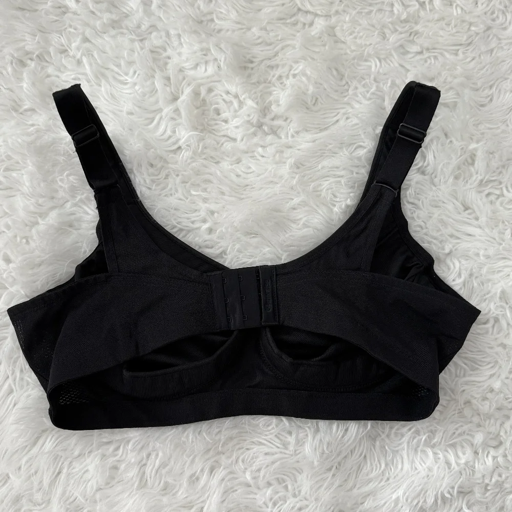 Glamorise Sport Elite Performance Wire Free Black Bra. Size 38C. New without tag